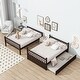 preview thumbnail 14 of 22, Full Over Full Rubber Wood Bunk Bed with Trundle(Twin),Convertible to 2 Full Size Beds