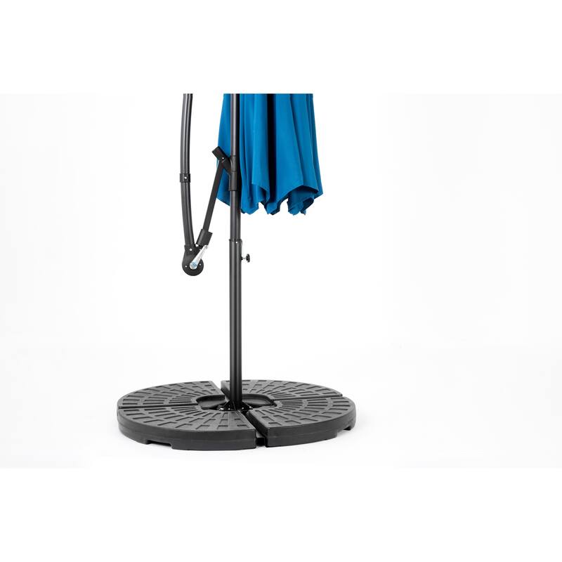 Solar Outdoor Umbrella Hanging Outdoor Umbrella with 40 LED Lights, for Garden and Outdoor Poolside(Dark Green)