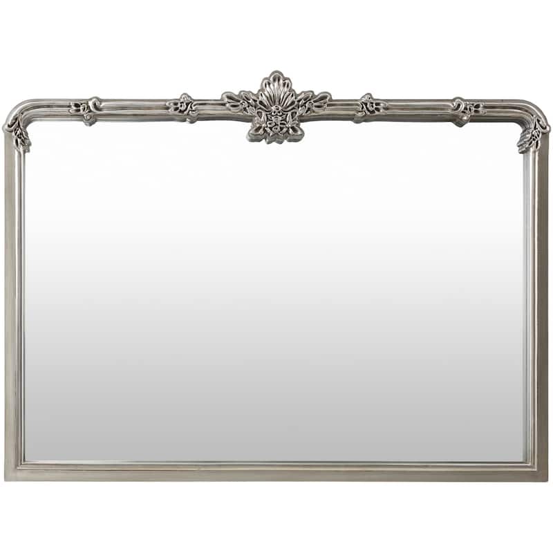 Mariela Traditional Overmantel Mirror - 30"H x 40"W x 2"D - Silver