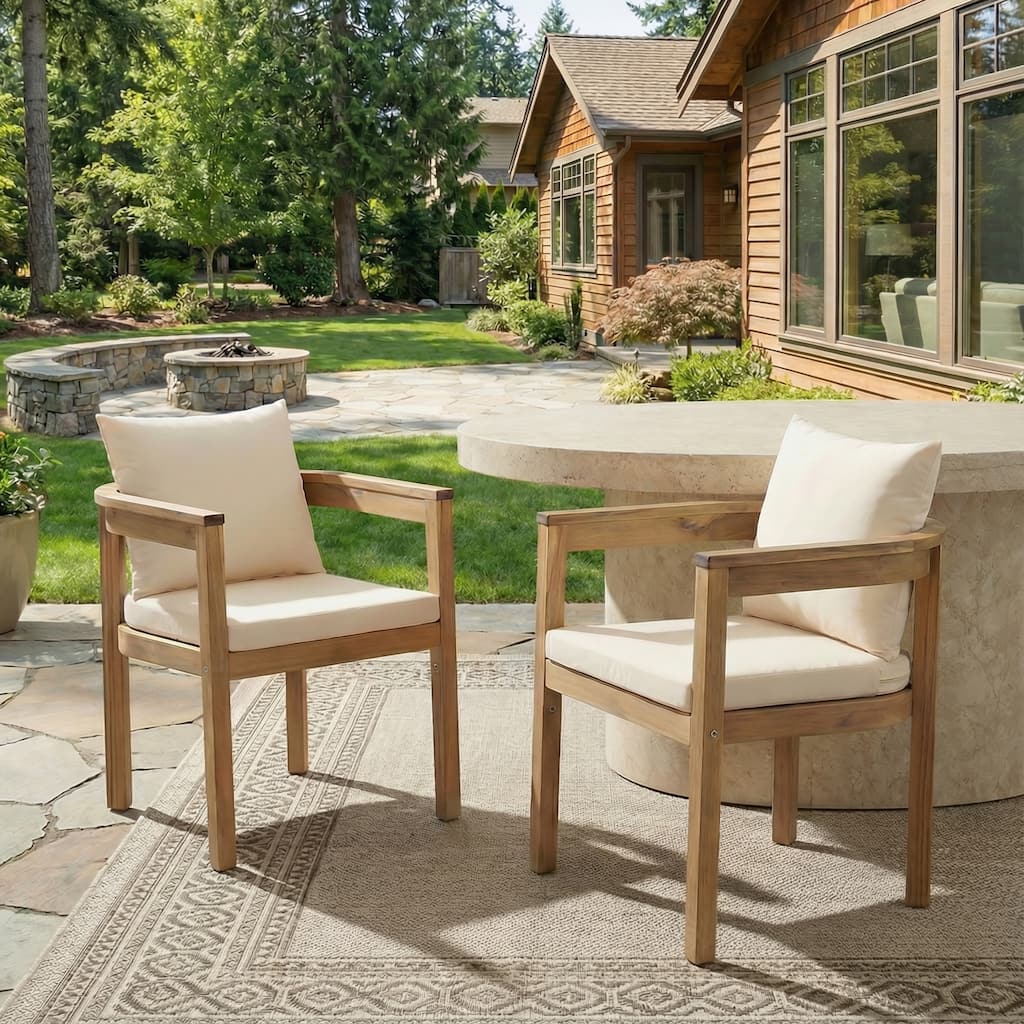 Christopher Knight Home - Carl Acacia Wood Outdoor Chairs (Set of 2)