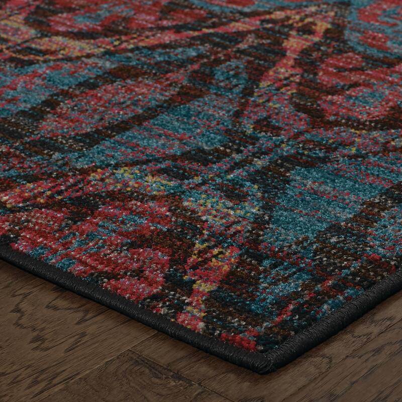Style Haven Traditional Distressed Overdyed Persian Brown Rug