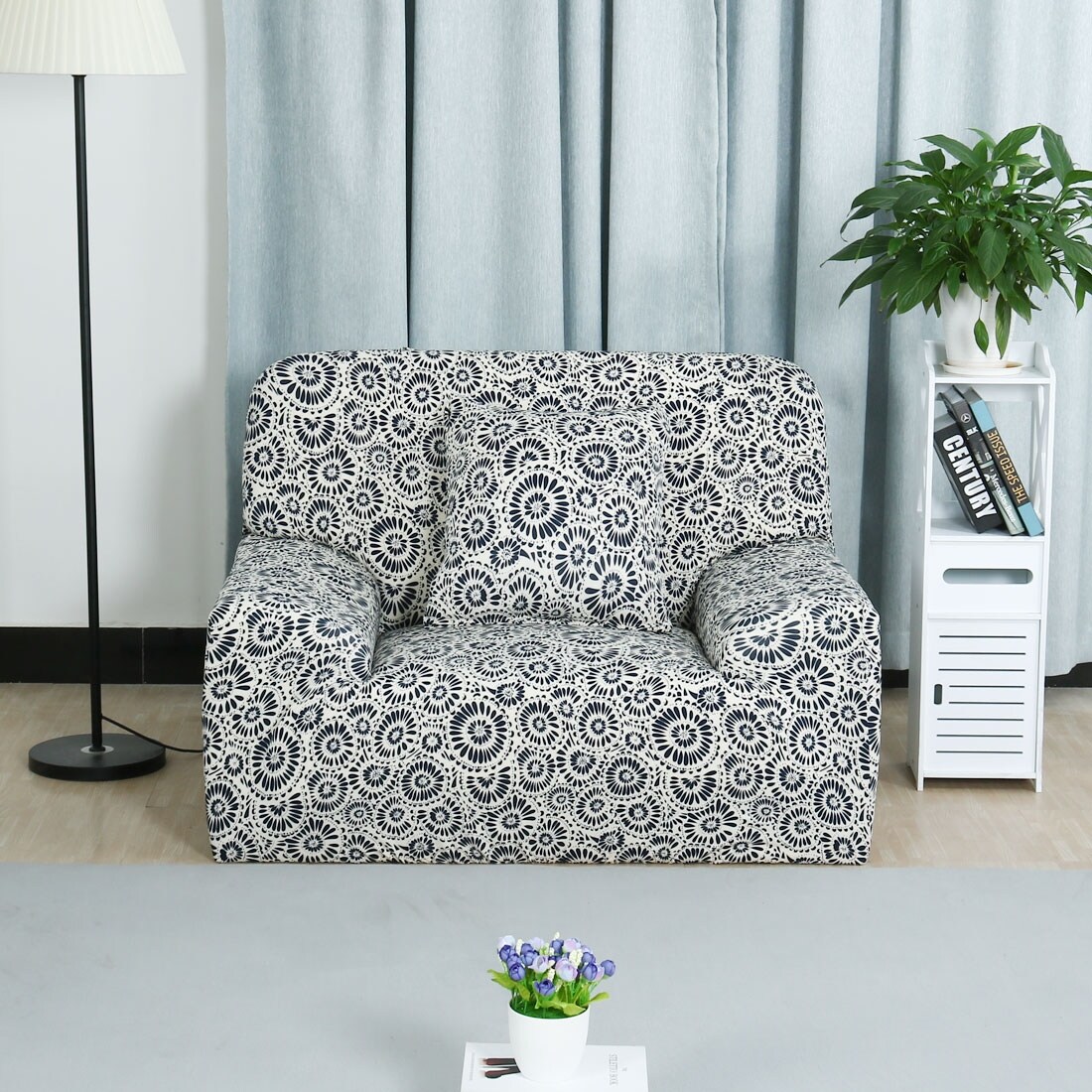 Shop Home Sofa Couch Loveseat Stretch Cover Slipcover Purple 57