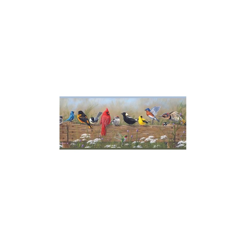 Chesapeake Clarence Green Songbird Menagerie Portrait Border - 6in x 180in x 0.025in