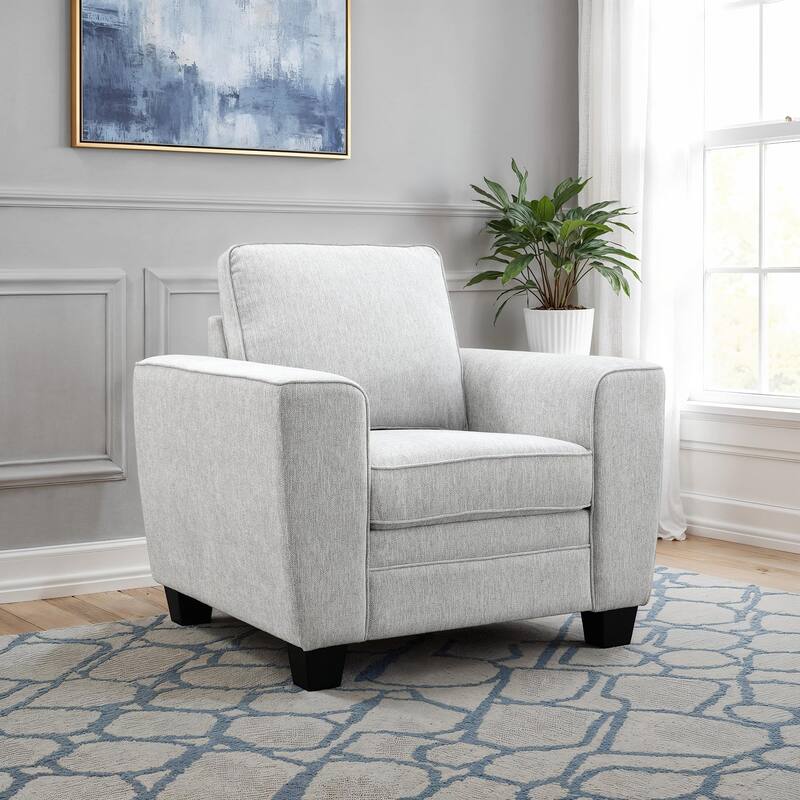 Classic Light Gray Finish Comfortable Sofa Set Furniture