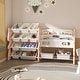 preview thumbnail 1 of 17, Kids Toy Storage Organizer, Toy Organizer with 2 Tier Bookshelf, Toy Storage with Shelf and 12 Toy Bins Pink