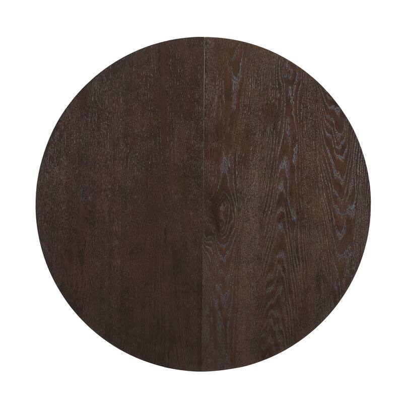 5 Piece Functional Dining Set, Wood Extendable Round Dining Table Set with Removable Leaf and 4 Upholstered Chairs