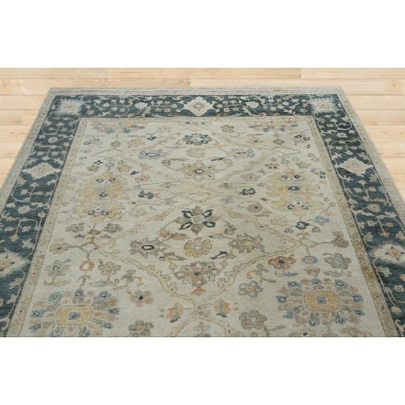 LoomBloom Multi Size Beige Wool Hand Knotted Turkish Oushak Area Rug