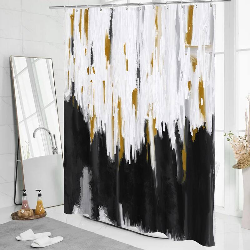 Abstract Black Ombre Shower Curtain, 72"x72", Chic Modern Decor