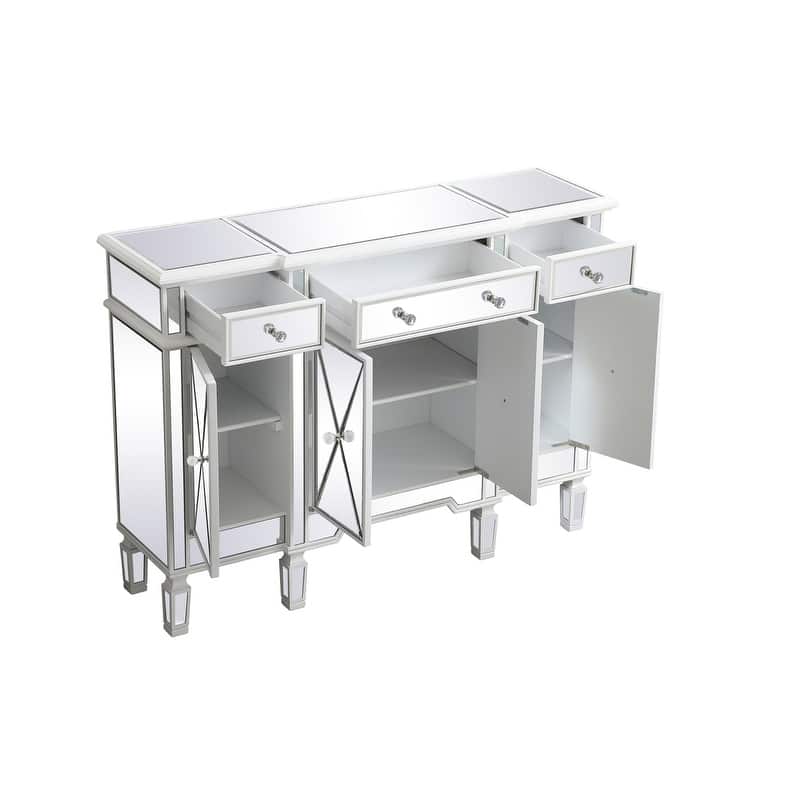 Contemporary 3-drawer 4-door Mirrored Cabinet