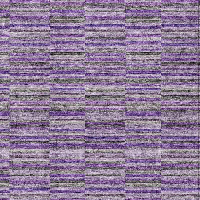 HomeRoots Striped Transitional Rectangle Outdoor Rug