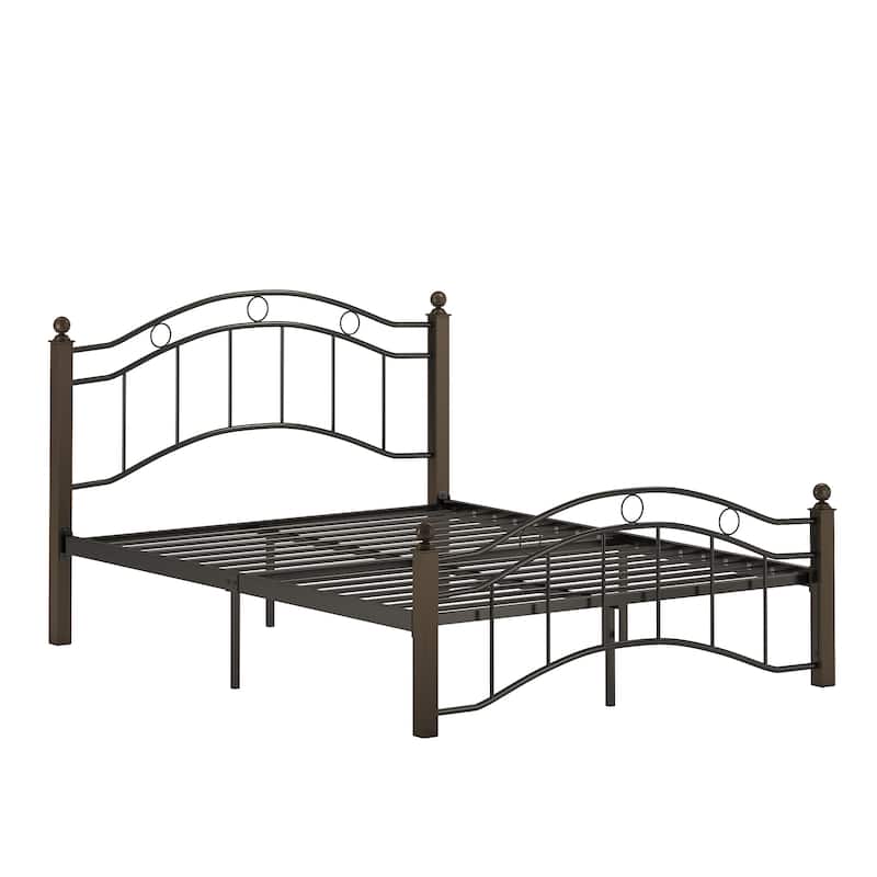 Sadie Brown and Black Metal Bed by iNSPIRE Q Classic