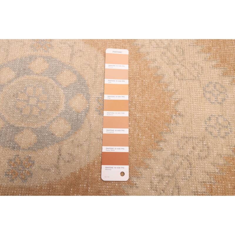 ECARPETGALLERY Hand-knotted Finest Oushak Light Brown Wool Rug - 7'9 x 9'11
