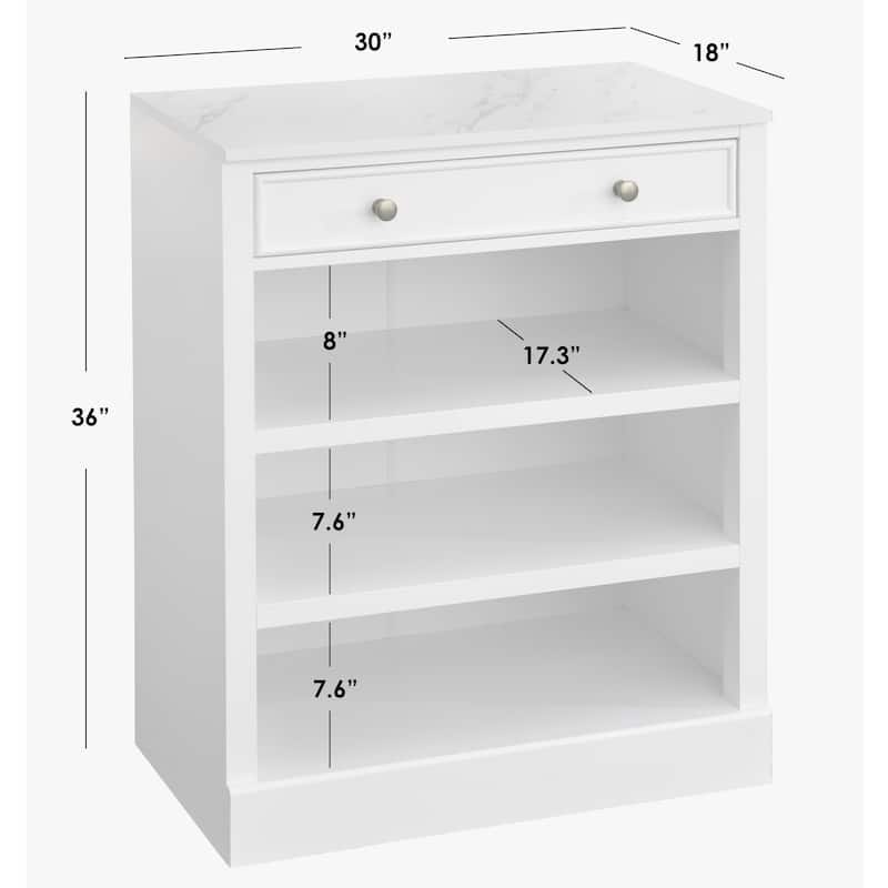 Lifestorey Monza 1-Drawer Cabinet with Shelves