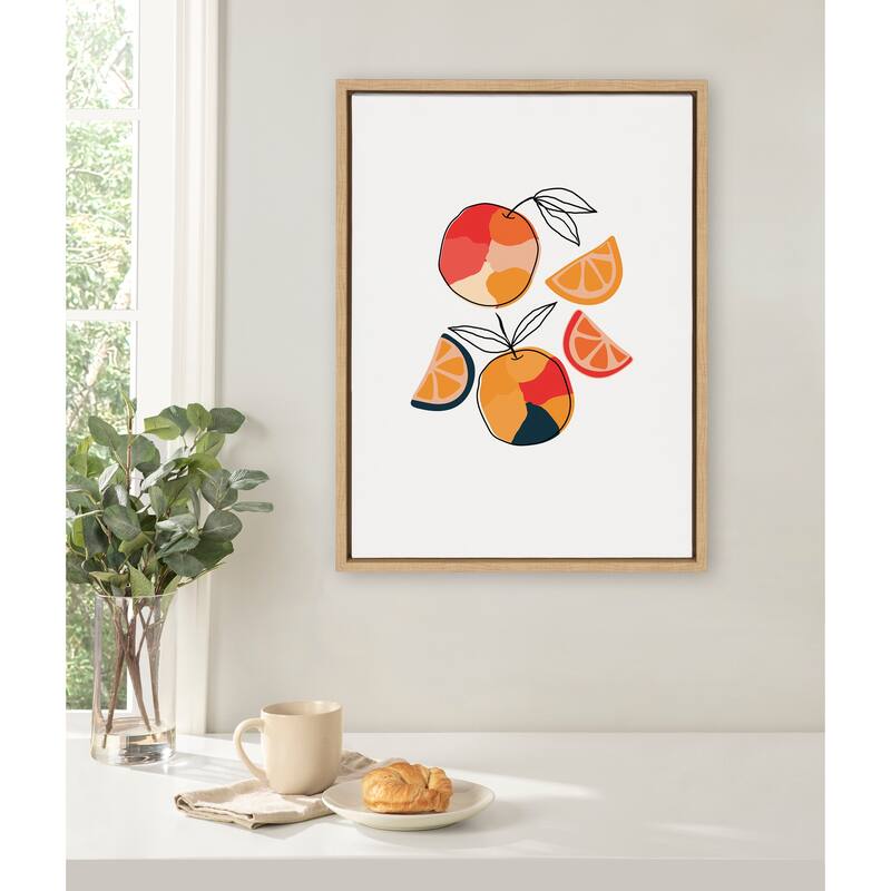 Kate and Laurel Sylvie Juicy Citrus Framed Canvas by Oris Eddu