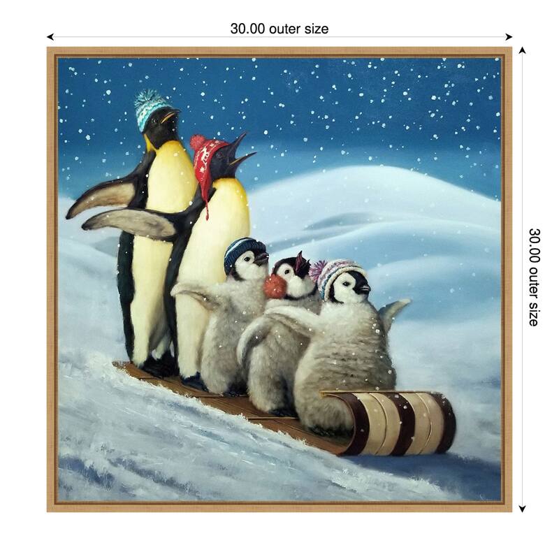 Sleigh Ride by Lucia Heffernan Framed Canvas Wall Art Print - 30 x 30 in