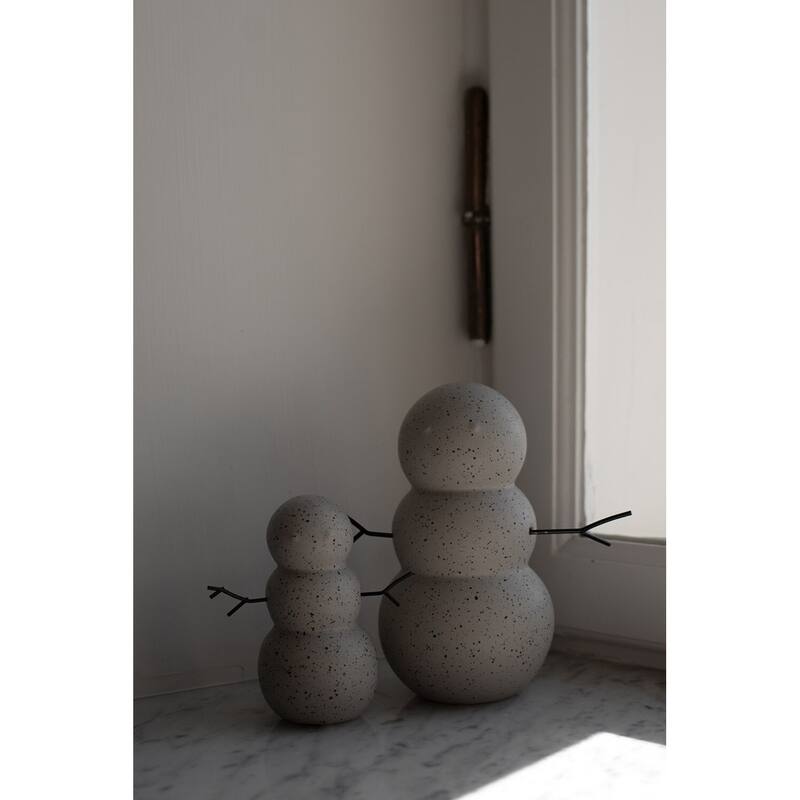 Ceramic Snowman Christmas Decoration - 6.5" - White and Black