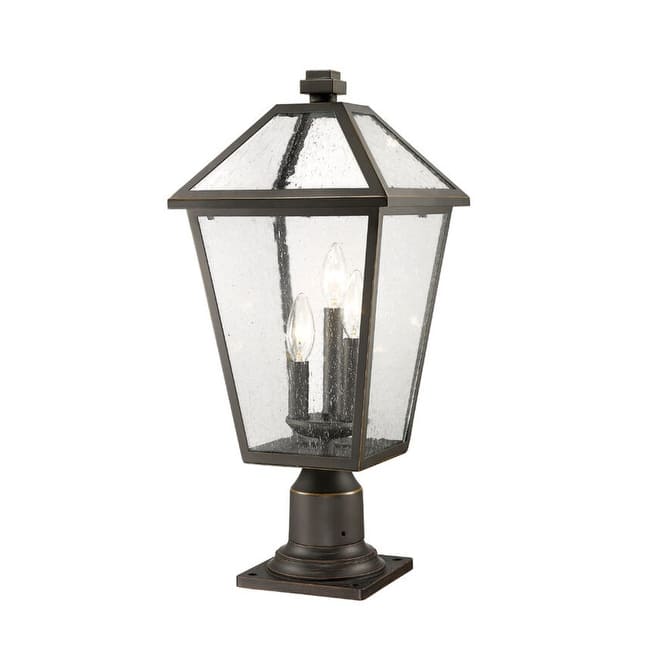 Z-Lite Talbot 3 Light 22" Tall Outdoor Pier Mount Post Light - Rubbed Bronze