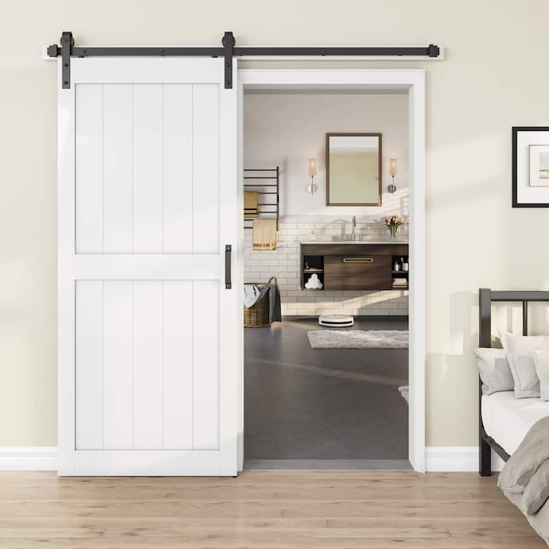 36"X84" Barn Doors with Hardware - 36" - White