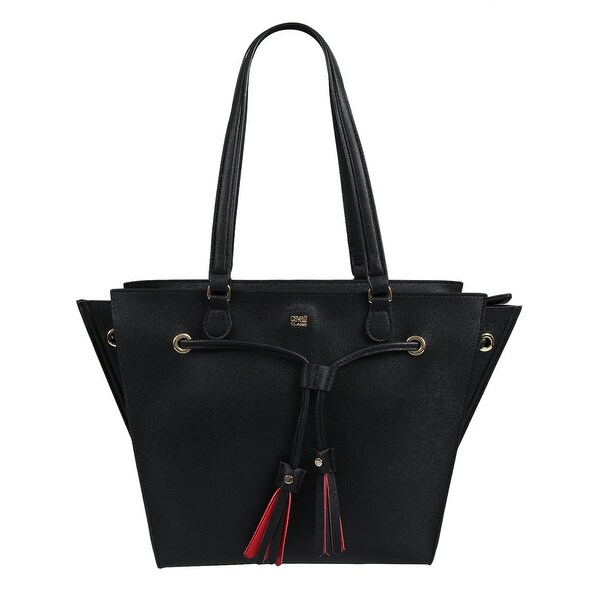 roberto cavalli pebble leather tote bag