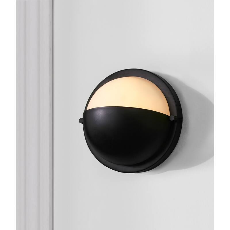 Wall Sconce with Globe Shade - 7.75" - Black and White