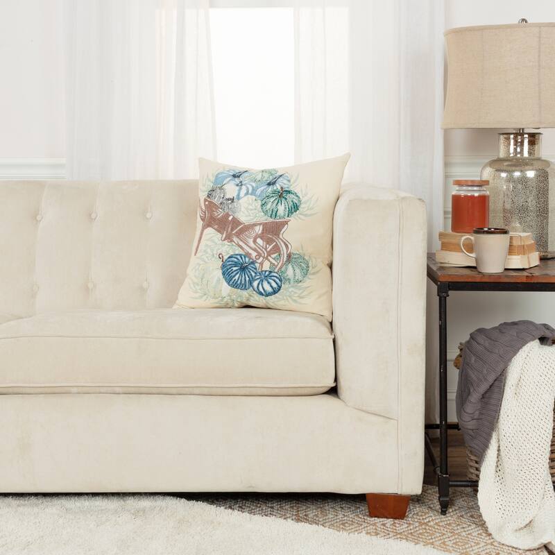 Rizzy Home Harvest Gourds Throw Pillow