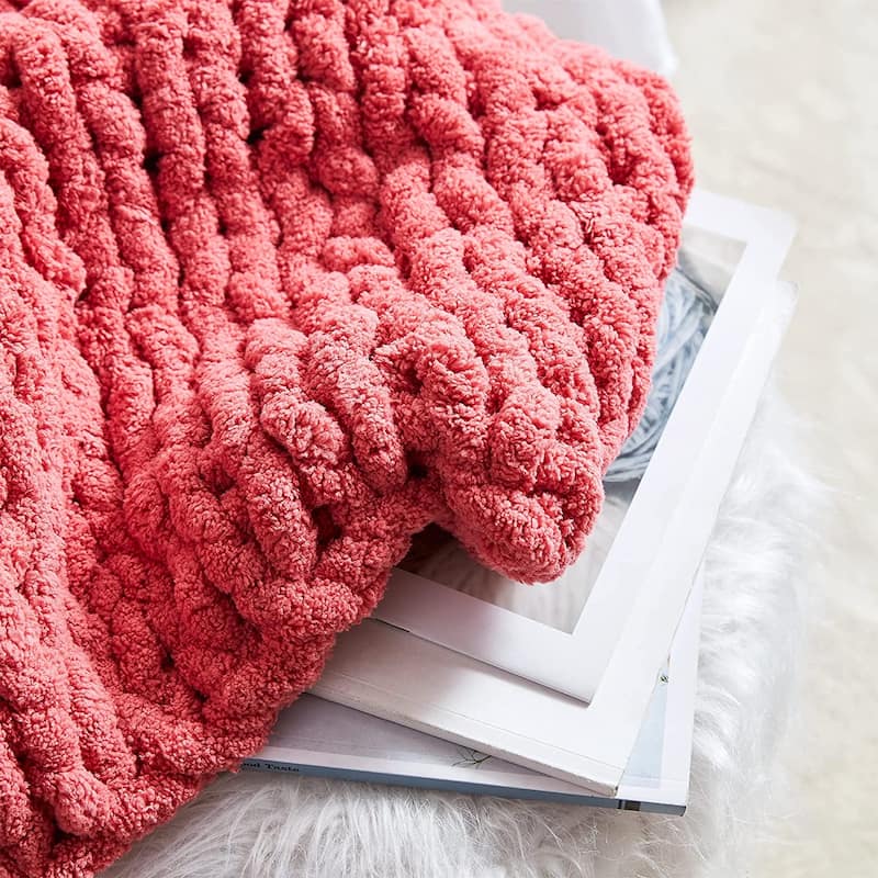 Cozy Potato® Chenille Chunky Knit Throw Blanket