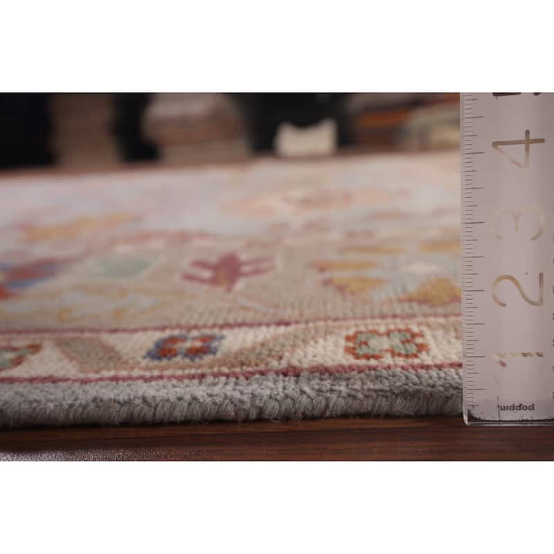 Blue Oushak Indian Area Rug Hand-Knotted Wool Carpet - 7'11"x 10'0"