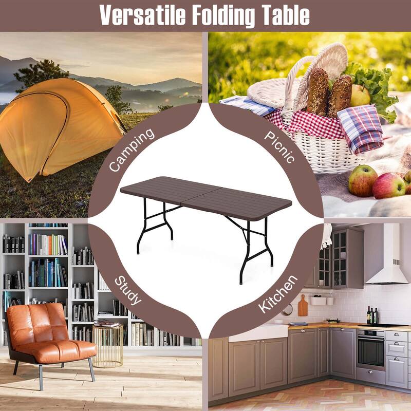 Costway 3 PCS Folding Picnic Table Set with 6 ft Table & 2 Benches - See Details