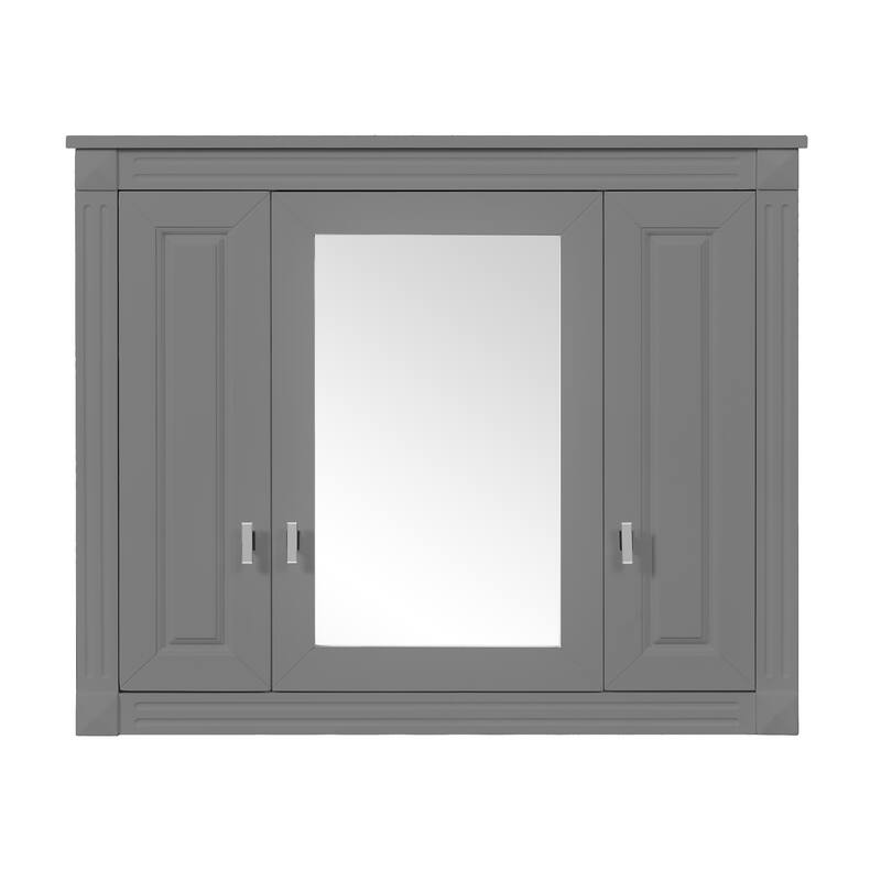 Bathroom Wall Cabinet with Mirror, Wall Mounted Medicine Cabinet with 4 Shelves, Mirrored Door Over Toilet Storage Cabinet