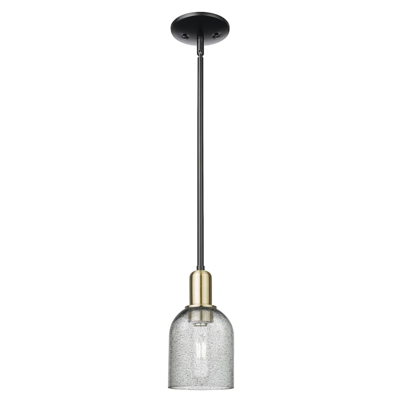 Innovations Lighting Endless Possibilities Arcadia - Caledonia - 1 Light 5" Stem Hung Mini Pendant - Charcoal/Black Antique Brass