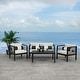 preview thumbnail 1 of 5, SAFAVIEH Outdoor Living Alda 4-piece Set with Accent Pillows - 51"W x 26"D x 26"H