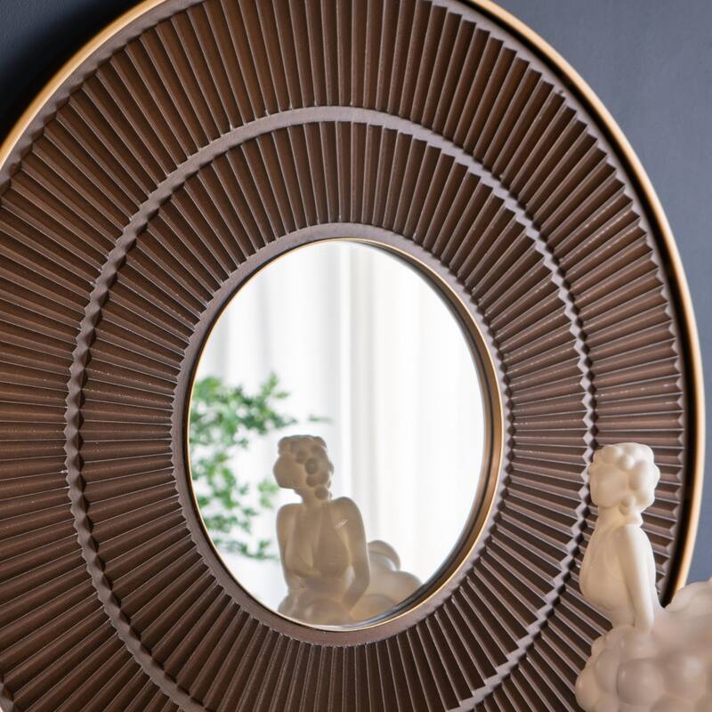 Artistic Style Round Mirror for Living Room