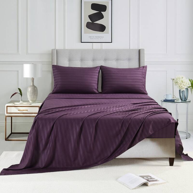 3/4 Pcs Luxury Stripe Bed Sheets Set