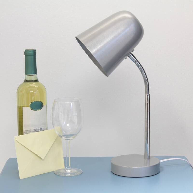 Gooseneck Desk Lamp with Adjustment Shade - 15.25" - Silver