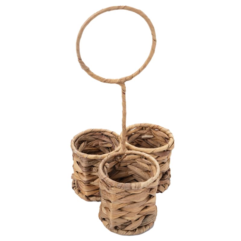 JoJo Fletcher Woven Natural Water Hyacinth Kitchen/Utensil Caddy