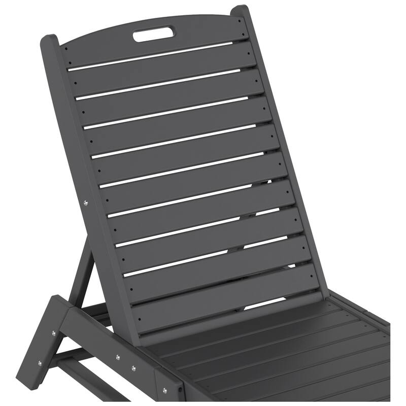 Laguna Hdpe All Weather Outdoor Patio Pool Reclining Armless Chaise Lounges With Side Table (2-Piece Set)