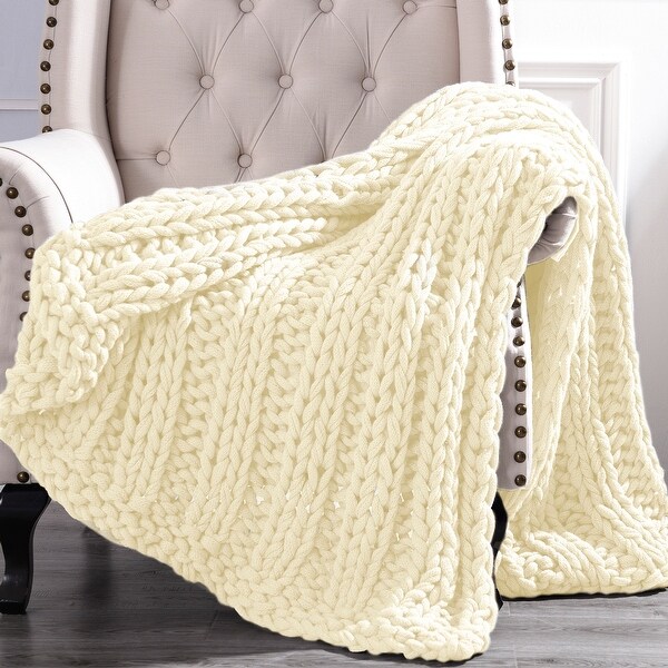 Chunky knit throws for discount sale