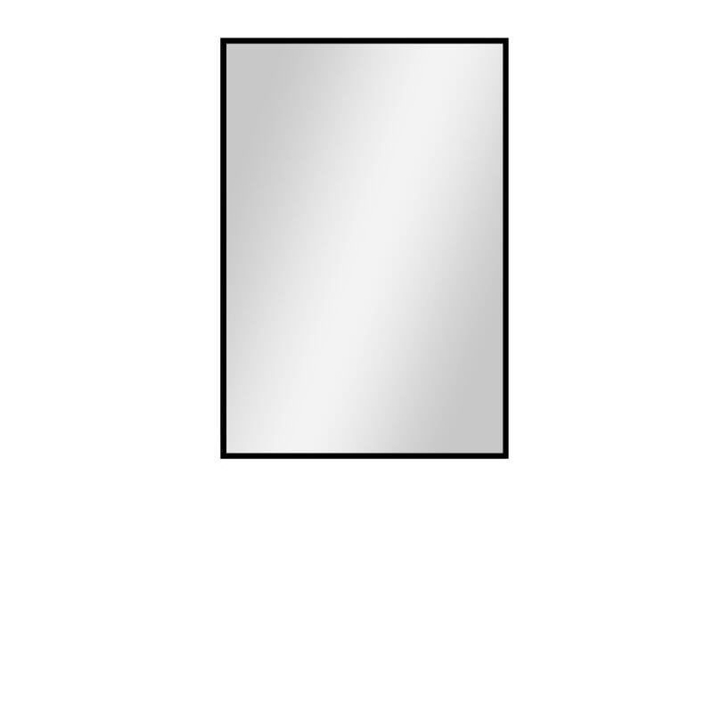 HomeRoots 38" Black Plastic Framed Accent Mirror - 26" W x 1.6" D x 38" H