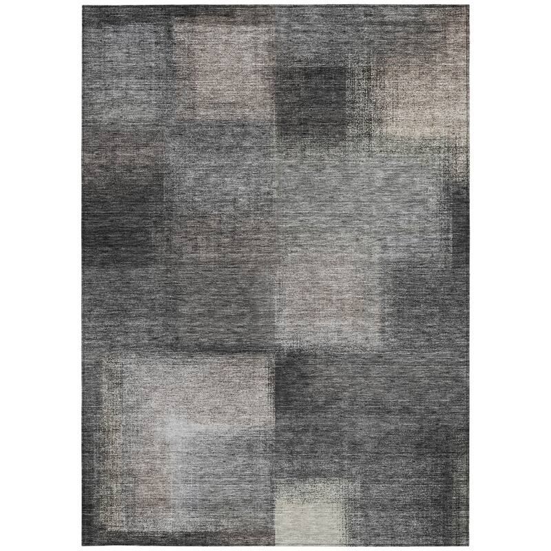 HomeRoots Abstract Transitional Rectangle Outdoor Rug