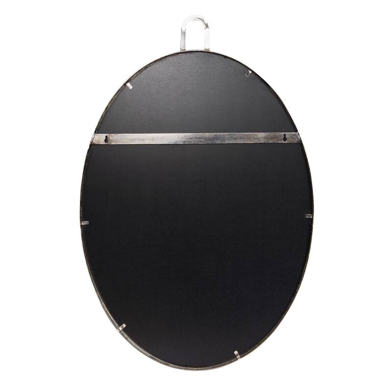 Varaluz Stopwatch Oval Powder Room Mirror - Polished Nickel - Polished Nickel