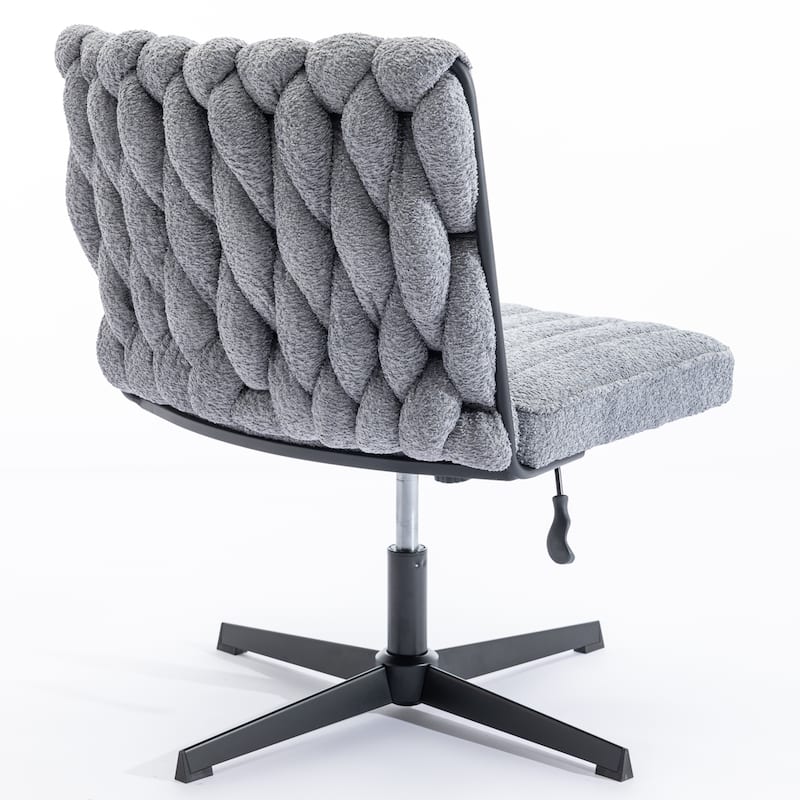 Upholstered No Wheels Armless Office Desk Chair