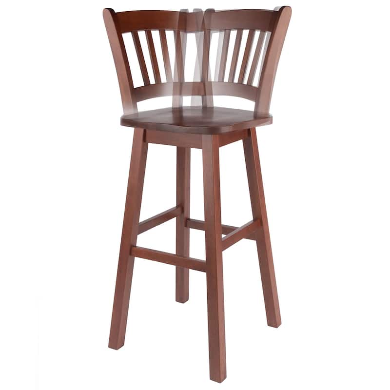 Fina Swivel Seat Bar Stool, Walnut - 16.38 x 18.82 x 43.68 inches