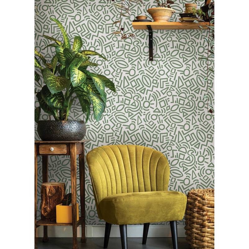 Aelfie Sage Doodle Abstract Peel & Stick Wallpaper