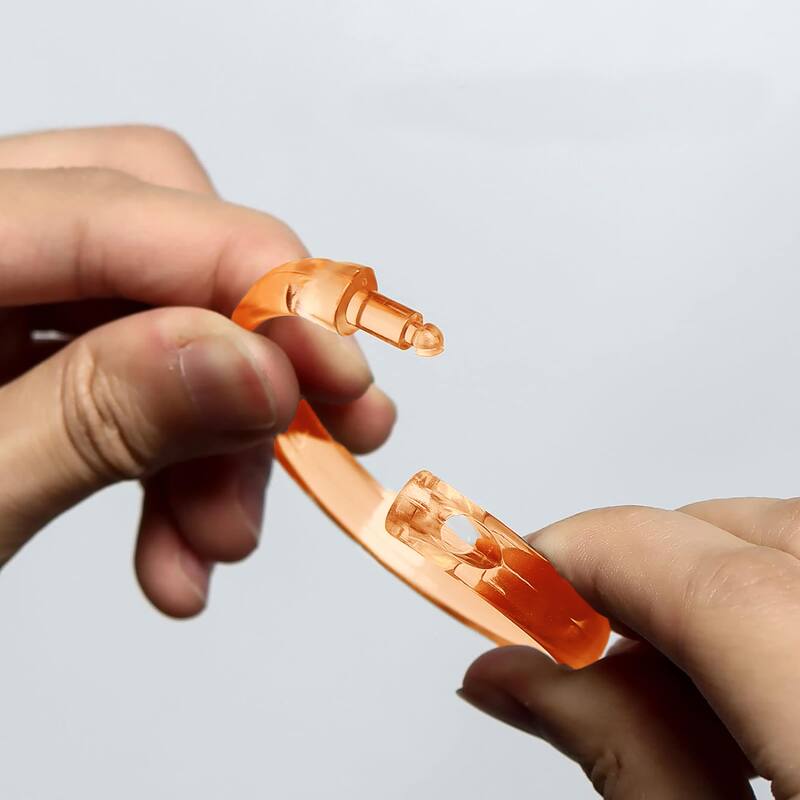 12 Piece Premium Plastic Orange Clear Shower Curtain Hooks Rings Round 2.3" Inches