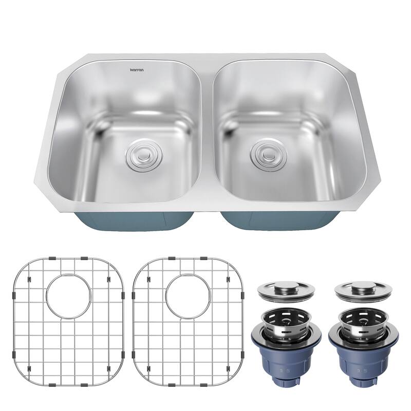 Karran USA PRU31-PK1 Profile 32-1/4" Undermount Double Basin Stainless - Stainless Steel - Stainless Steel