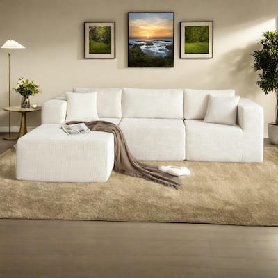 104.33" Modern 3-Seat L-Shaped Sectional Sofa with Free Combination Design and No Assembly Required