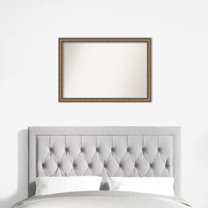 Angled Non-Beveled Wood Framed Wall Mirror