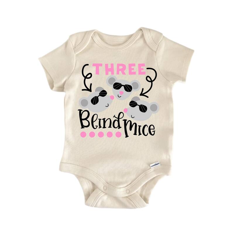 Three Blind Mice Nursery Rhyme - Baby Boy Girl Clothes Infant Bodysuit Funny Cute - White - 3-6M