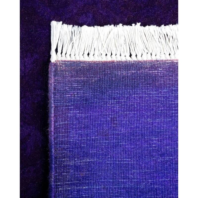 Overton Hand Knotted Wool Vintage Inspired Modern Contemporary Overdyed Purple Runner Rug - 2' 8" x 17' 0"