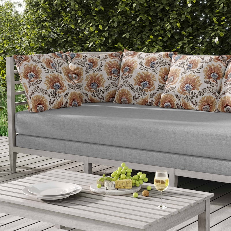 Whimsical Wilds Indoor/Outdoor Reversible Throw Pillow White and Brown